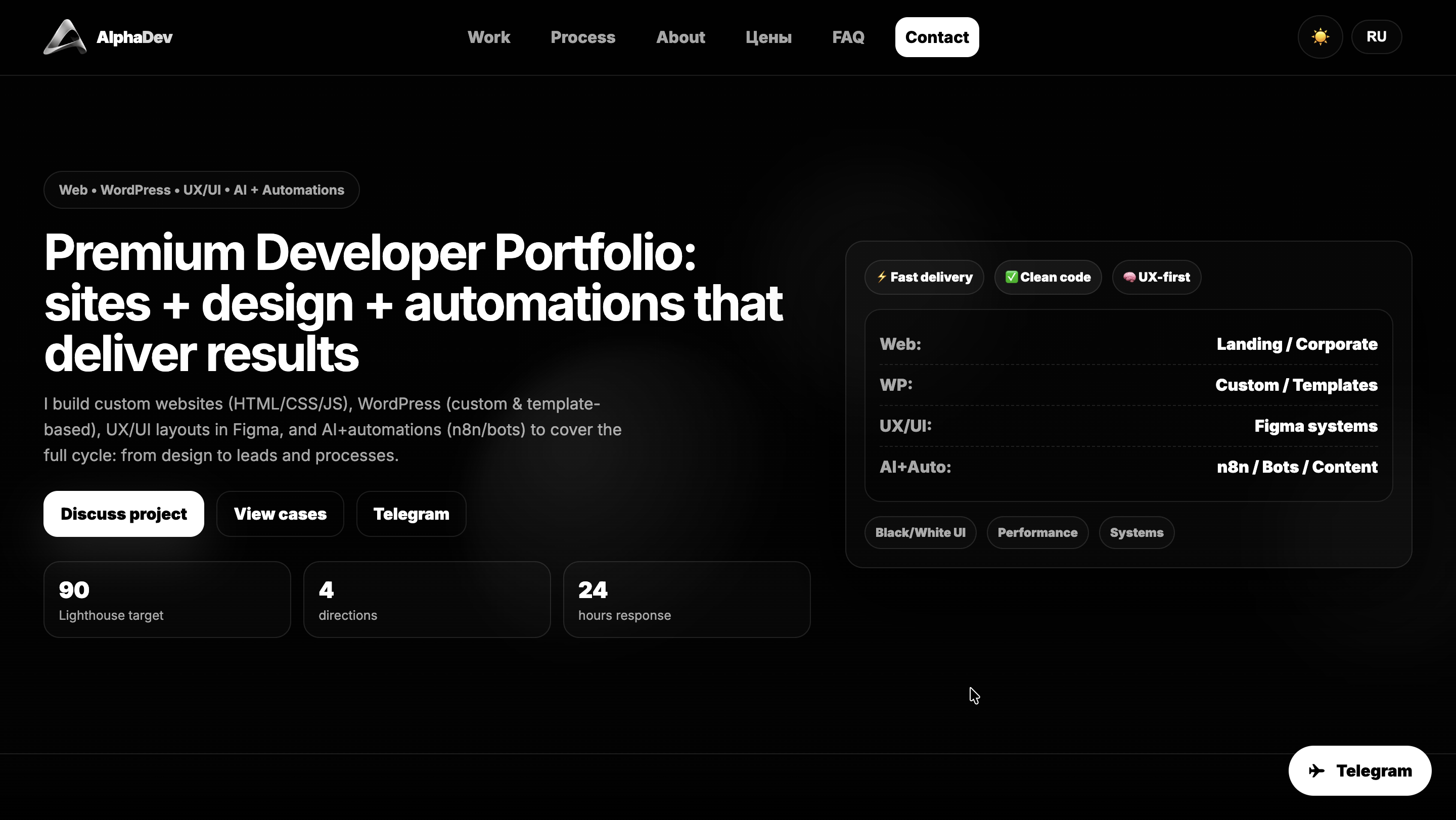 AlphaDev — Web • Seo • WordPress • UX/UI • AI + Automations